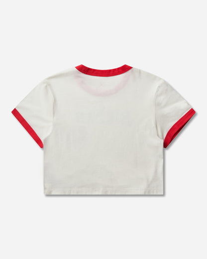Nike Wmns W J Bball Word Ringer Tee Sail/Track Red T-Shirts Shortsleeve IW0874-133