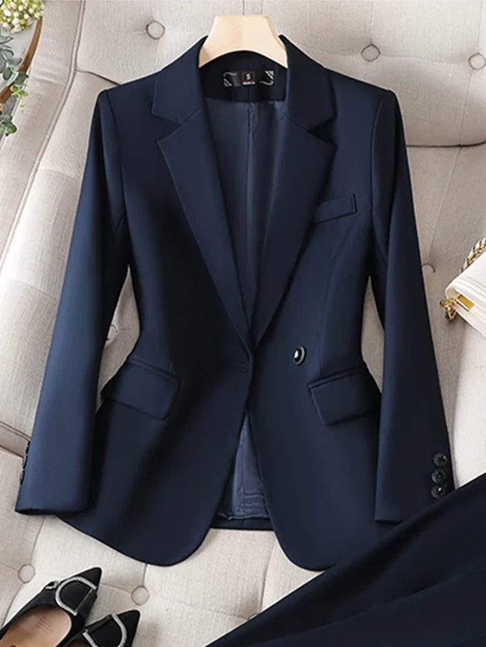 Elegant blazer jacket notched collar women uk-ftf