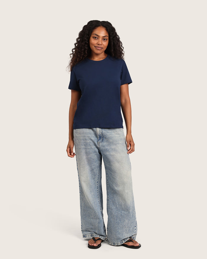 Women's Classic Crew Neck T-Shirt - Navy