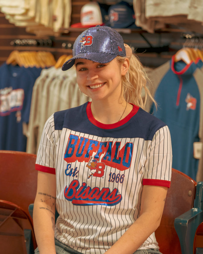 Women's New Era Buffalo Bisons Pinstripe T-Shirt