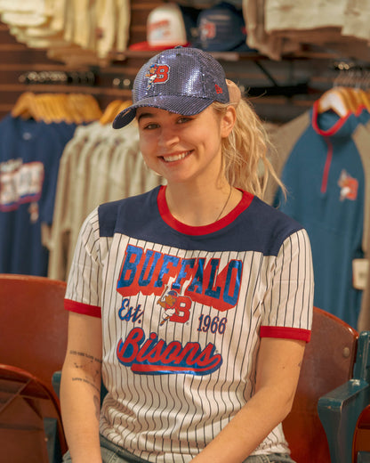 Women's New Era Buffalo Bisons Pinstripe T-Shirt