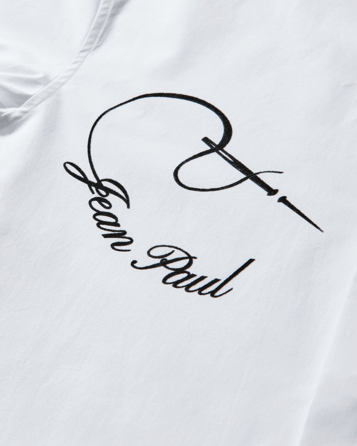 Jean Paul Gaultier Wmns Shirt With "Needles Jean Paul Gaultier" Flock Print White/Black Shirts Overshirt 26-01-W-ST050-C071 0100