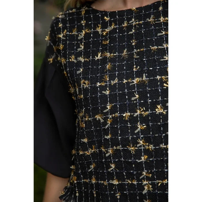 Women's Puff Sleeve Top in Black
