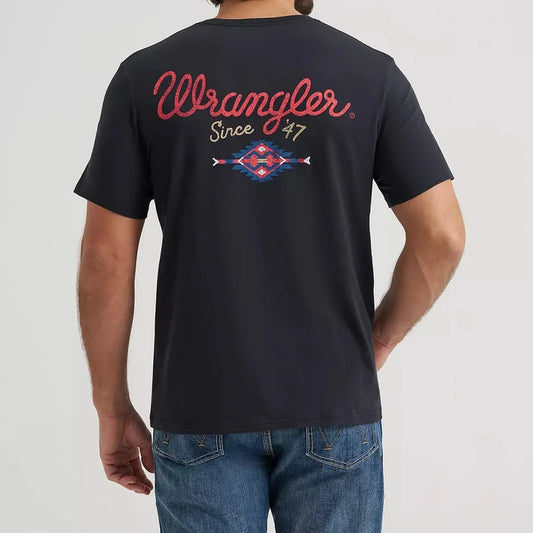 Wrangler Men's Legacy Diamond Graphic T-Shirt in Jet Black
