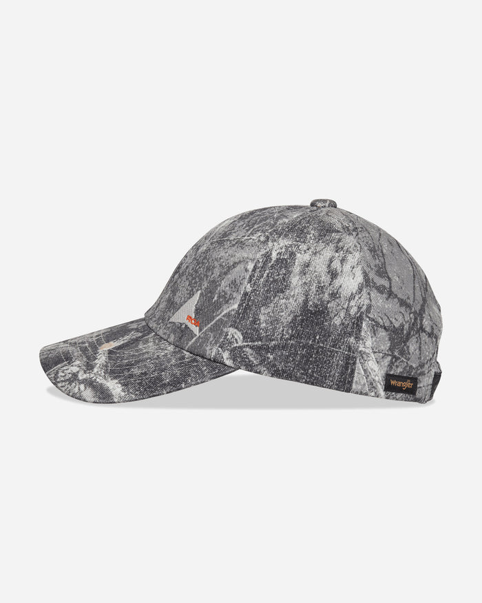 ROA Roa X Wrangler Denim 6 Panel Cap Washed Pattern Owl Dark Hats Caps YBUW2168FA137 BLK0001