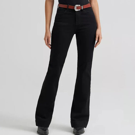 Wrangler Women's Bespoke High Rise Trouser Jean in Savannah (Black)