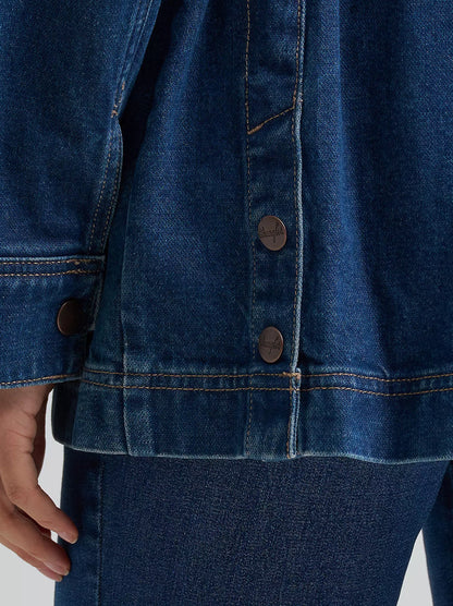 Wrangler Women's Denim Cinched Waist Barn Jacket in Denim