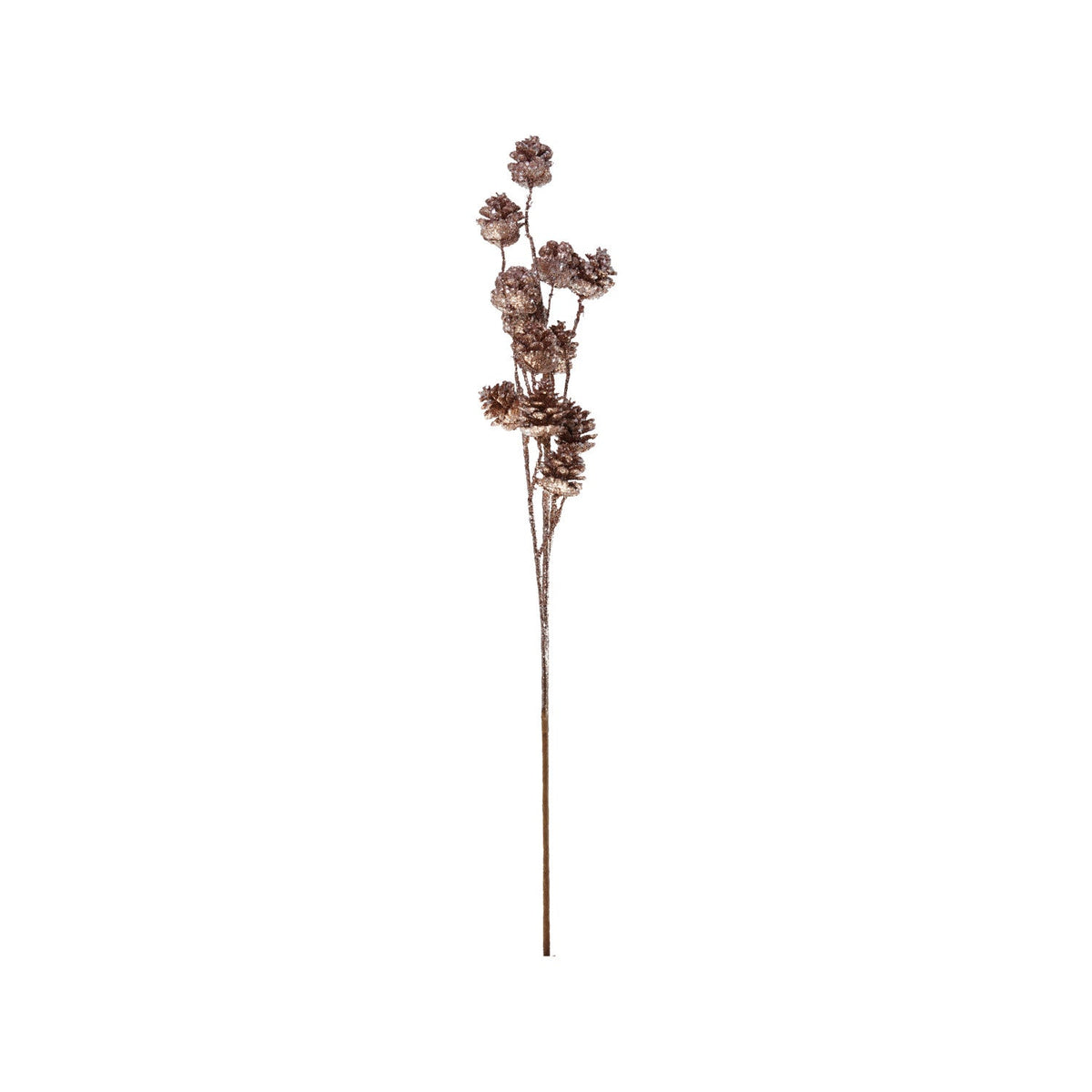 29"L Plastic Pinecone Stem, Ice Finish, Copper Finish