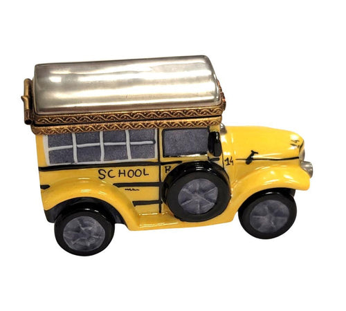 Handcrafted Limoges School Bus Box Porcelain Limoges French Trinket Box