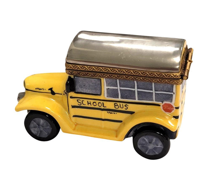 Handcrafted Limoges School Bus Box Porcelain Limoges French Trinket Box