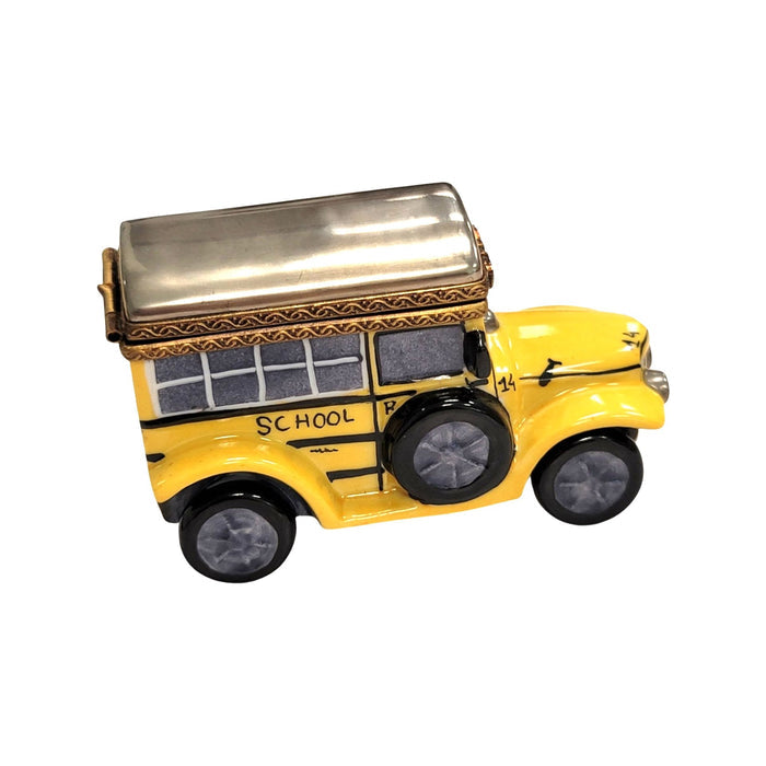 Handcrafted Limoges School Bus Box Porcelain Limoges French Trinket Box