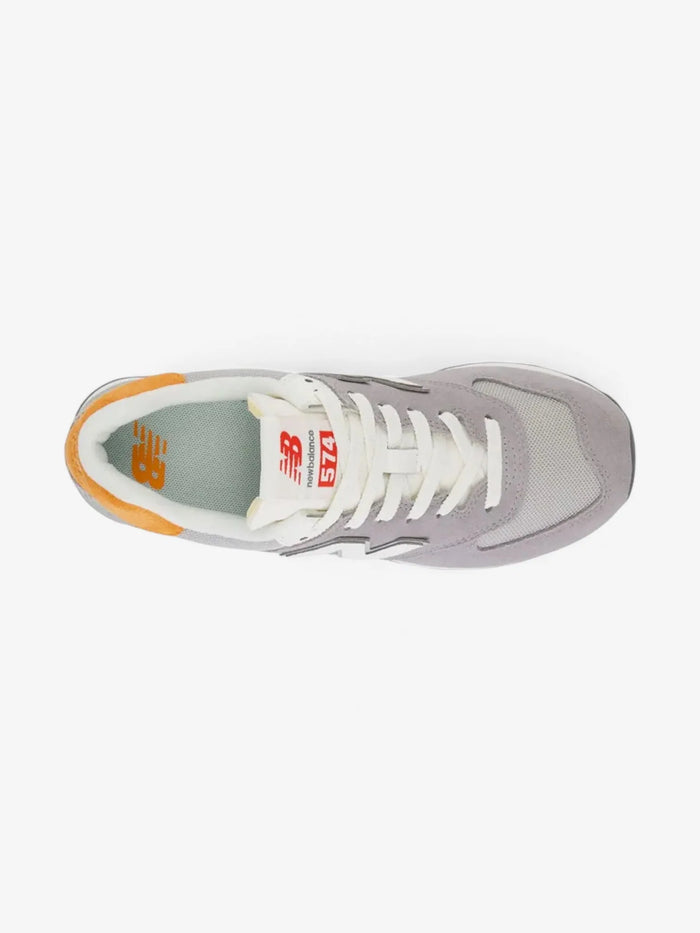 Zapatillas New Balance 574 Mujer Gris Naranja