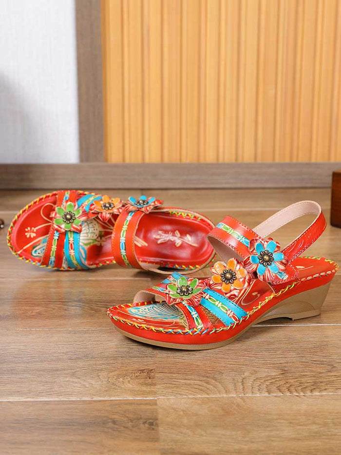 Zaria Flowers Embossing Sandals