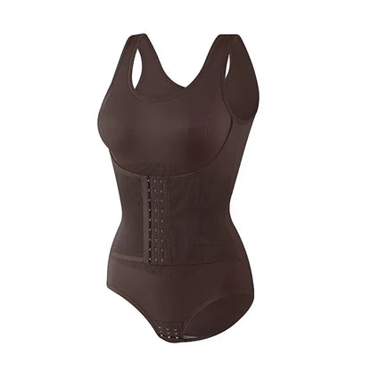 Coffee Zipper tummy control seamless sculpting bodysuit FTF Market UK