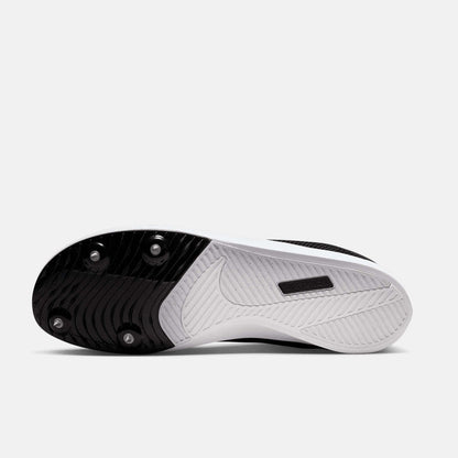 Bottom view of Nike Zoom Rival Distance Spikes.